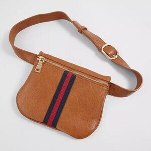 New Moda Luxe Brown Fanny Pack Crossbody Bag Purse w/Adjustable Belt